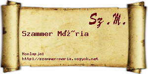 Szammer Mária névjegykártya