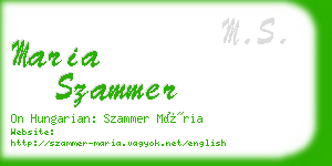 maria szammer business card